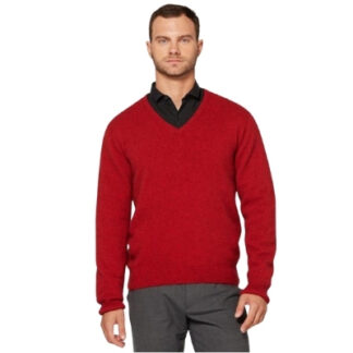 rack stitch v-neck jersey