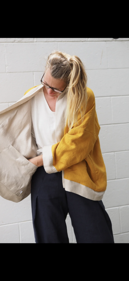 Reversible linen jacket NZ design